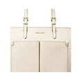 thumbnail image 4 of Michael Kors Women's Medium Leather Tote Bag with Double Pocket, Light Cream, 4 of 6