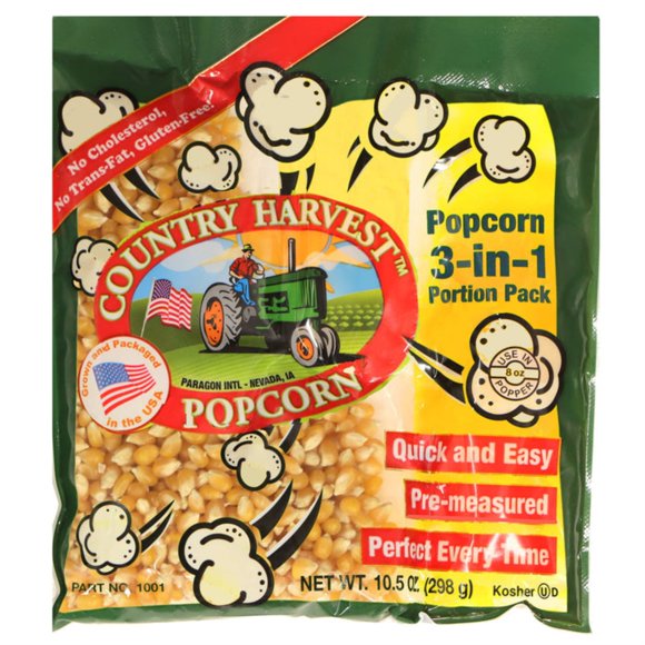 Country Harvest Popcorn Portion-Pack for 12-Ounce Poppers Regular Case 24-Count