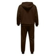 thumbnail image 6 of Hogleaql Sweatsuits for Men 2 Piece Solid Color Fleece Hoodie Joggers Running Pant Set Sweat Winter Suits with Pockets Coffee M, 6 of 6