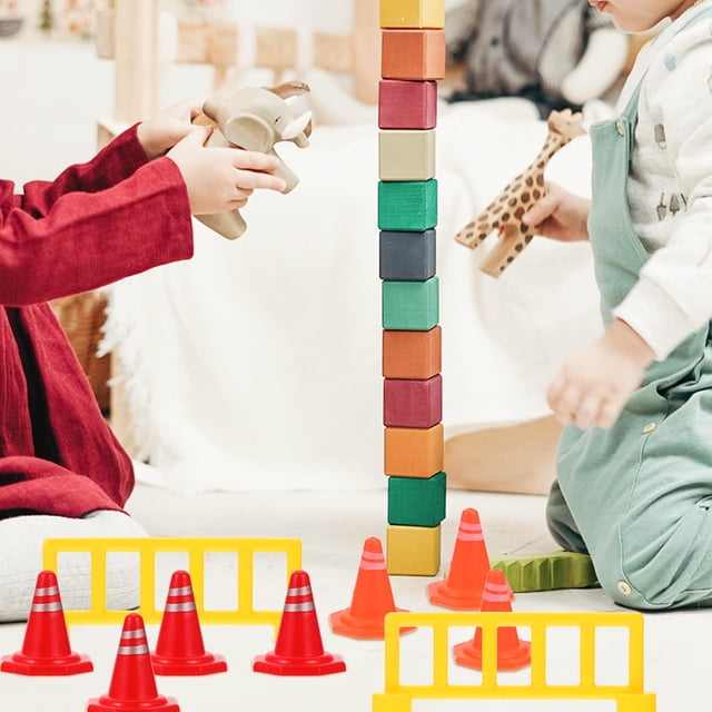 FESTFENDS Traffic Safety Cone Set with Guard Bars Assorted Colors Plastic Material Durable