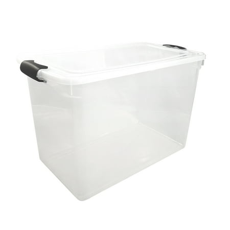 latching qt homz container clear plastic grey storage