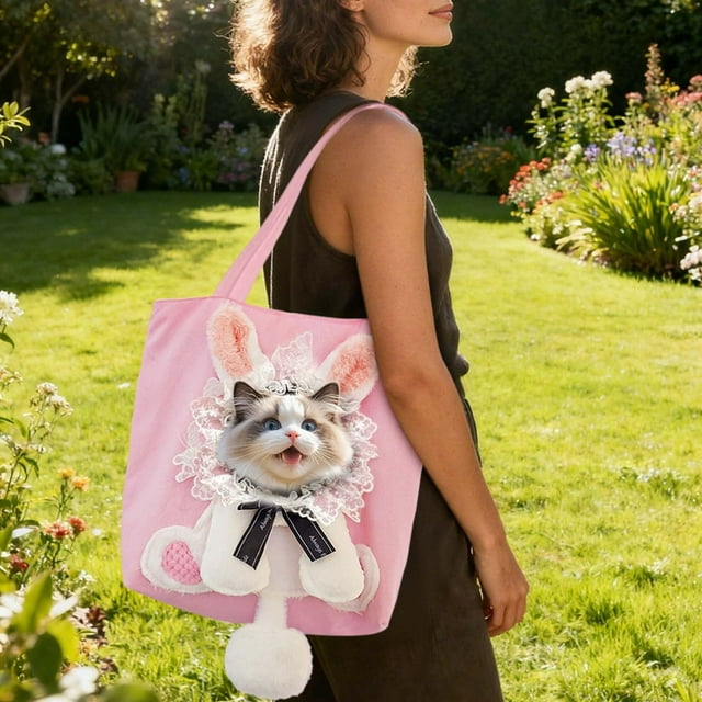 Portable Foldable Pet Backpack for Outdoor Adventures with Secure Ventilation Design