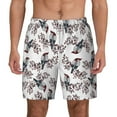thumbnail image 3 of Uemuo Bird Pattern Mens Swim Trunks Quick Dry Board Shorts with Mesh Lining, Stretch Beach Shorts Quick Dry No-Chafing Board Shorts-Medium, 3 of 9