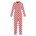 thumbnail image 6 of inhzoy Womens Christmas Candy Cane Jumpsuit Long Sleeve Striped Bodysuit Leotard for Xmas Party Red 4XL, 6 of 10
