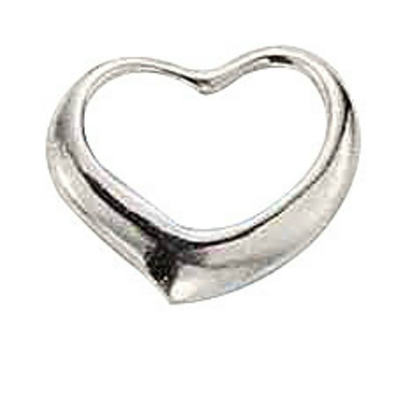 Sterling Silver 16" .8mm Box Chain Small Floating Heart Pendant Necklace