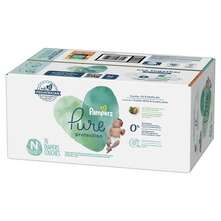 Pampers Pure Protection Baby Diapers Size 2 (12-18 lbs), 74 count
