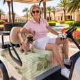 thumbnail image 3 of Golf Cart Seat Covers for 2 Seater,Vintage Pink Floral Microfiber Cart Seat Towel Blanket,Birds Retro Mottled Middle Century Absorbent Breathable NonSlip Bench Seats Protector for Golf Course 51"x31", 3 of 9