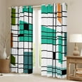 thumbnail image 2 of YST Retro Atomic Curtains & Drapes White Turqoise Black Blackout Curtains, Geometric Lines Stripes Curtains Mid Century Minimalist Bedroom Curtains, Fifties Old Fashion Window Drapes, 2 of 6