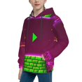 thumbnail image 2 of Lsque Geometry Dash Patten Youth Hoodie Sweatshirt Pullover with Kangaroo Pocket Boys and Girls Hoodie Warm Hoodie for Kids, 2 of 8