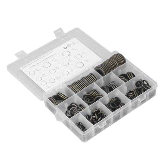 Riousery 230 Pcs Oil Seal Washer Assortment Kit M6 To M26 Metal Rubber Drain Plug Gasket (8.27 inches / 21 cm)