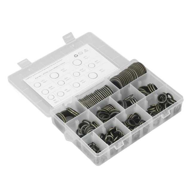 Rondelle de Joint Collé, 230 Pcs Joint d'Étanchéité Joint d'Huile Joint d'Huile Rondelle de Joint d'Huile Utilisation Pratique