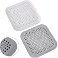 thumbnail image 1 of 2 Pack Silicone Shower Hair Traps with Suction Cup, Hair Filter Drain Protector, Universal Anti-Hair Drain Filter for Kitchen, Bathroom (White+Gray), 1 of 5