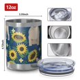 thumbnail image 3 of 12oz Tumblers French Bulldog Sunflowers Floral Vacuum Insulated Stainless Steel Travel Tumbler Cups Mug with Lid and Straw for Beer,Coffee,Beverages with Cleaning Brush for Cold & Hot Drinks, 3 of 5