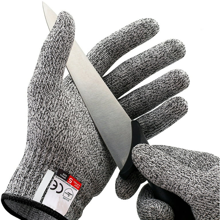 Safe Cut Resistant Gloves (1 Pair) Food Grade Level 5 Protection, Safety  Cutting Gloves for Kitchen, Mandolin Slicing, Fish Fillet, Oyster Shucking,  Meat Cutting and Wood Carving - Large 