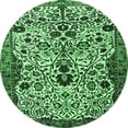 thumbnail image 1 of Ahgly Company Indoor Round Persian Emerald Green Traditional Area Rugs, 4' Round, 1 of 4