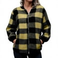 thumbnail image 6 of cocolona Womens Flannel Jackets Fall Winter Fuzzy Fleece Jacket Coats Long Sleeve Zipper Thicken Warm Plaid Jacket with Pocket, 6 of 6