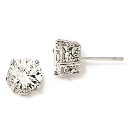 Cheryl M Mens Las 925 Silver Rhodium Plated 8mm Cz Cheryl M Mens Las 925 Silver Rhodium Plated 8mm Cz Designer Earrings