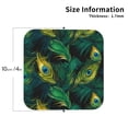 thumbnail image 2 of Lsque Peacock Feathers2 Pattern 4" Drink Coasters Set of 4, PVC Leather Absorbent Coasters, Table Coaster Set Decorative Coffee Cup Coasters Housewarming Gift -Square, 2 of 6