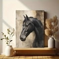 thumbnail image 6 of Majestic Black Horse Portrait Canvas Print, Ideal for Living Room, Bedroom, Office, Dining Room, Hallway Decor, 6 of 8