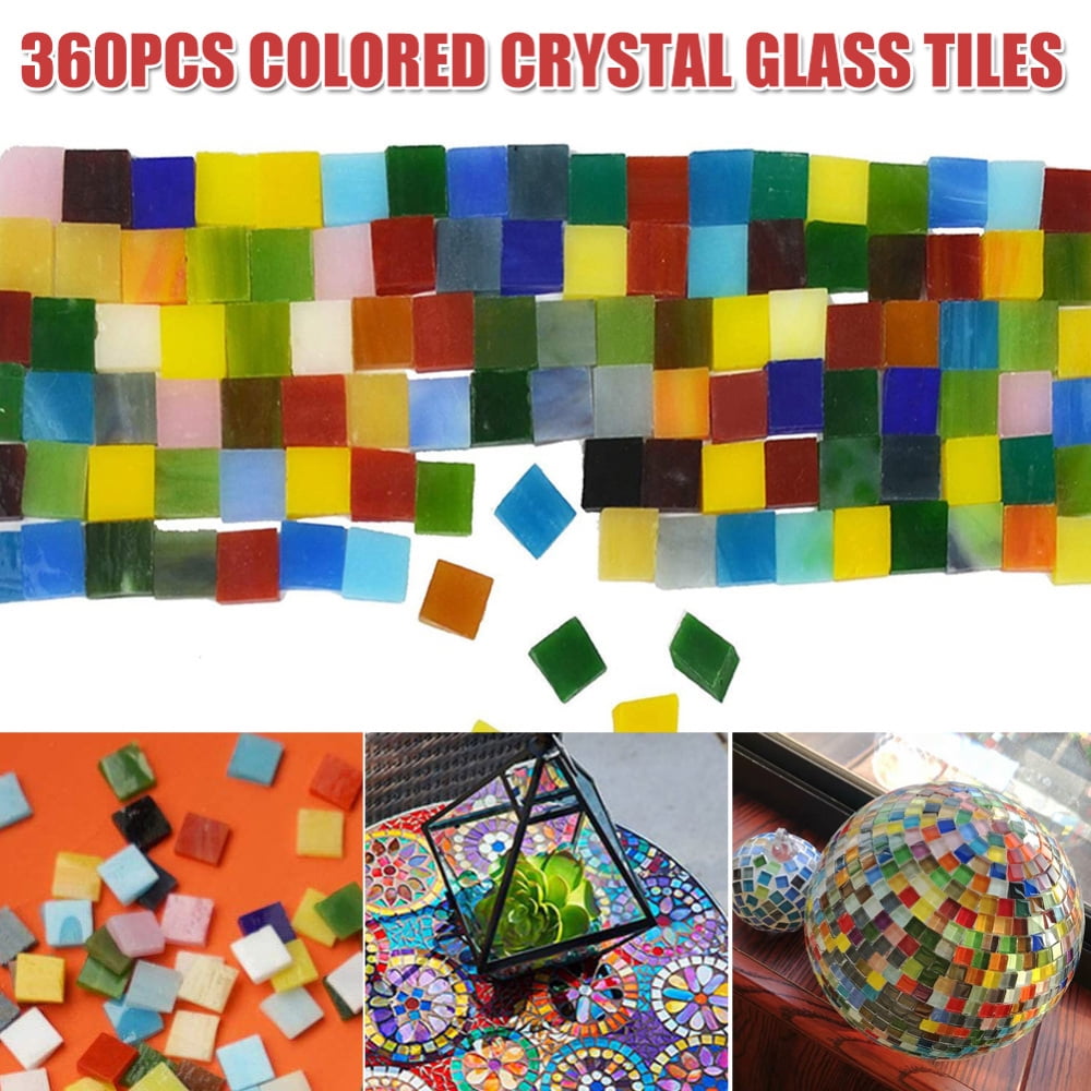 Mosaic Glass Tiles Multi Colour Square Vitreous Mosaic Tiles DIY Craft  Supplies Colorful Glass Pieces Craft for Kids Adults 