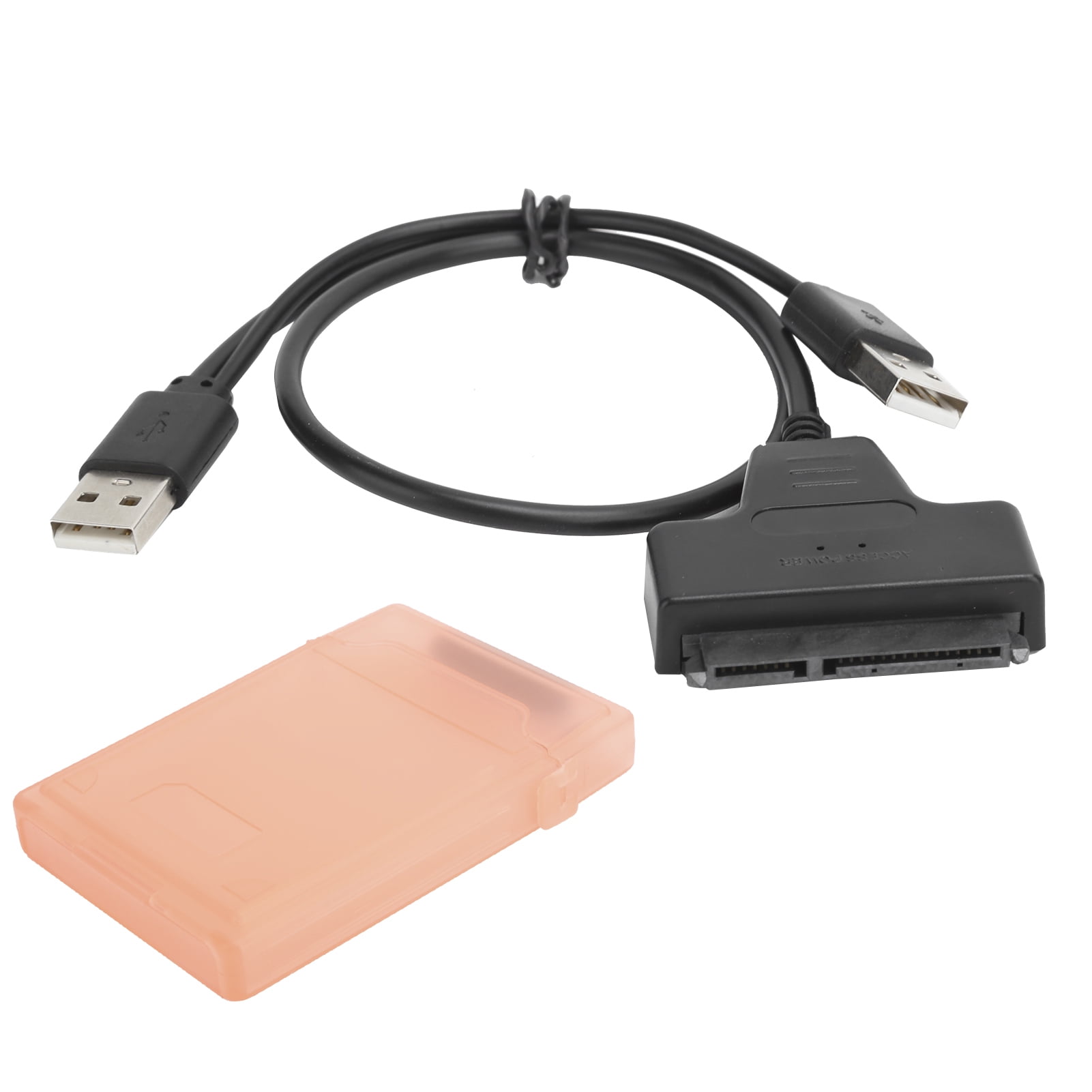 ABS Protection Box, Dual Way Opening Hard Disk Cable High Speed Dual Interfaces Stable  for 2.5in  HDD SSD Red