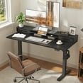 thumbnail image 4 of 55.1 Inch Electric Standing Desk with Double Drawers & Stand up Desk with Storage Shelf, Height Adjustable Ergonomic Home Office Desk with Hooks, Computer Workstation for Home and Office, Black, 4 of 8