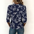 thumbnail image 4 of Warop Women's 3/4 Sleeve Tunic Tops Casual Trendy Printed Round Neck Blouses Fit Pullover T Shirts, 4 of 7