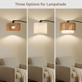 thumbnail image 4 of SUNMORY Floor Lamps for Living Room with 12W LED Bulb, Arc Floor Lamp with 3 Color Temperatures, Farmhouse Floor Lamps with Adjustable Rattan & Fabric Shades, Boho Standing Lamp for Bedroom, Corner, 4 of 10