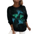 thumbnail image 1 of Blusa de manga larga con estampado de costuras y cuello redondo para mujer Fridja  hkj1862, 1 of 5