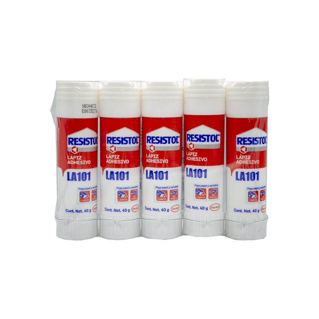 Pegamento Adhesivo en Lápiz Resistol 40 gr Paquete con 5 Piezas