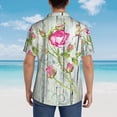 thumbnail image 3 of Lsque Vintage Wood Background with Floral pattern Hawaiian Shirt for Men, Unisex Summer Beach Casual Short Sleeve Button Down Shirts-Medium, 3 of 9