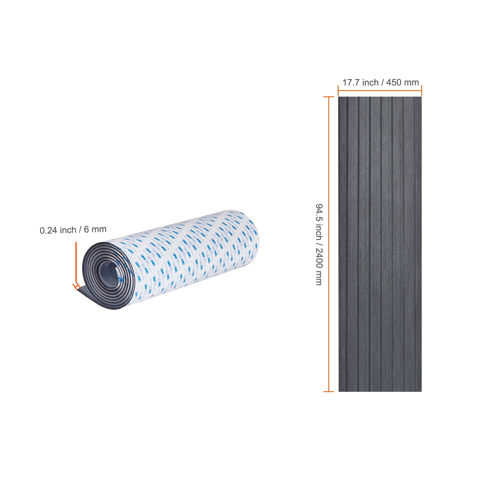 VEVOR Boat Flooring, EVA Foam Boat Decking 94.5" x 17.7", Non-Slip Self-Adhesive Flooring, 11.6 sq.ft Marine Carpet for Boats, Yacht, Pontoon, Kayak Decking