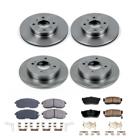 Ultimate Brakes Front and Rear Ceramic Brake Pad and Rotor Kit with Hardware WM81384