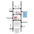 thumbnail image 3 of Koiauber 4-Tier Over The Toilet Storage Shelf,Adjustable Standing Bathroom Organizer,Above Behind Toilet Laundry Shelving for Small Rooms,No Drill,75.2"-131.89" Height, 3 of 8