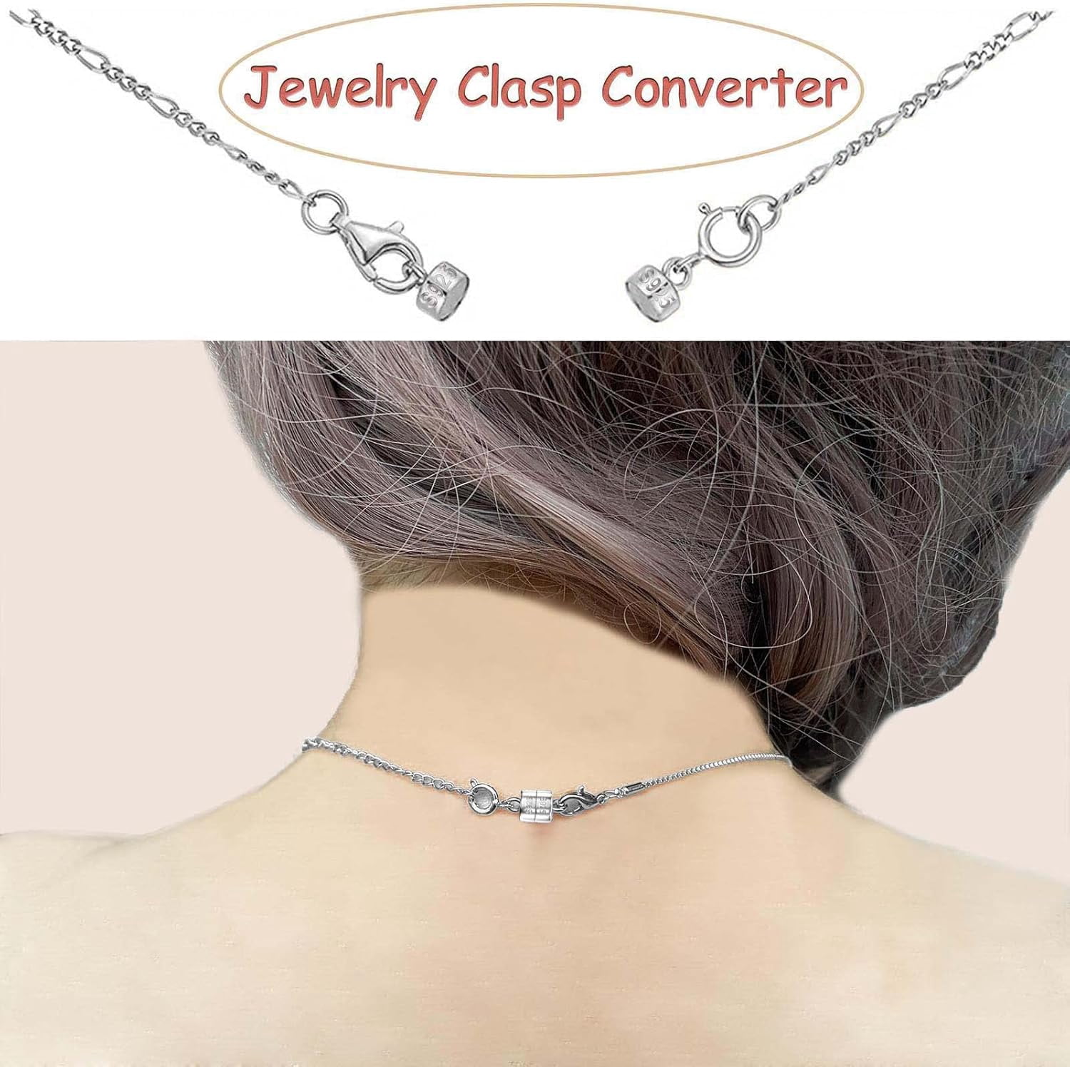 925 Sterling Silver Magnetic Necklace Clasps and Closures,Gold and Silver Magnetic Clasp Converter for Jewelry Making Supplies,Chain Extender Connector for Small Necklace Bracelet