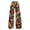 Beige, variant on Women Halloween Gothic Bell Bottom Pants, Skull Pumpkin Crow Graveyard Print High Waist Flared Trousers