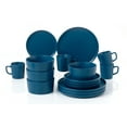 thumbnail image 2 of Lorren Home Trends Blue Stoneware Dinnerware Set, 16 Piece, Service for 4, Microwave and Dishwasher Safe, 2 of 6