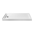 thumbnail image 6 of Kingston Brass VTSB60324L Aruba 60" x 32" Acrylic Double Threshold Shower Base with Left Drain, Glossy White, 6 of 6