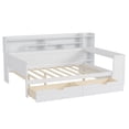 thumbnail image 5 of MODERNLUXE Full Size Daybed with 2 Drawers, Wooden L-Shaped Platform Bed with Storage Shelves and Study Desk,Antique White, 5 of 7