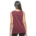 thumbnail image 4 of Expert Brand USA-Made Women's MoCA Cotton Blend Front Tie Tank Top, Maroon, Large, 4 of 6