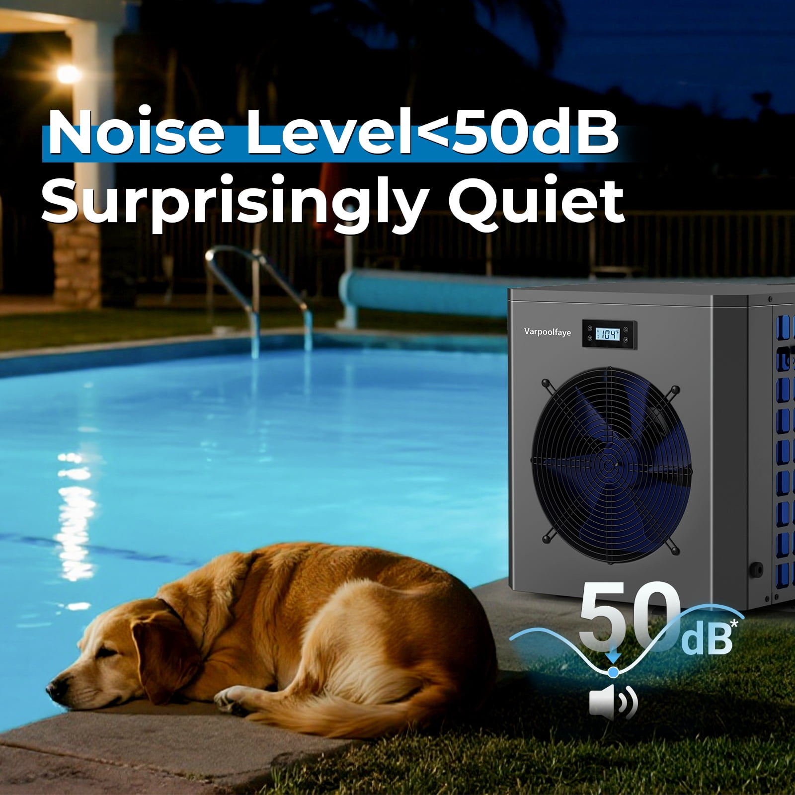 16000 BTU Electric Pool Heater for Above Ground Pool Swimming Pool Heat Pump 5000 Gallon Pool Heater 120V Heating Cooling WiFi Control 60Hz Spa