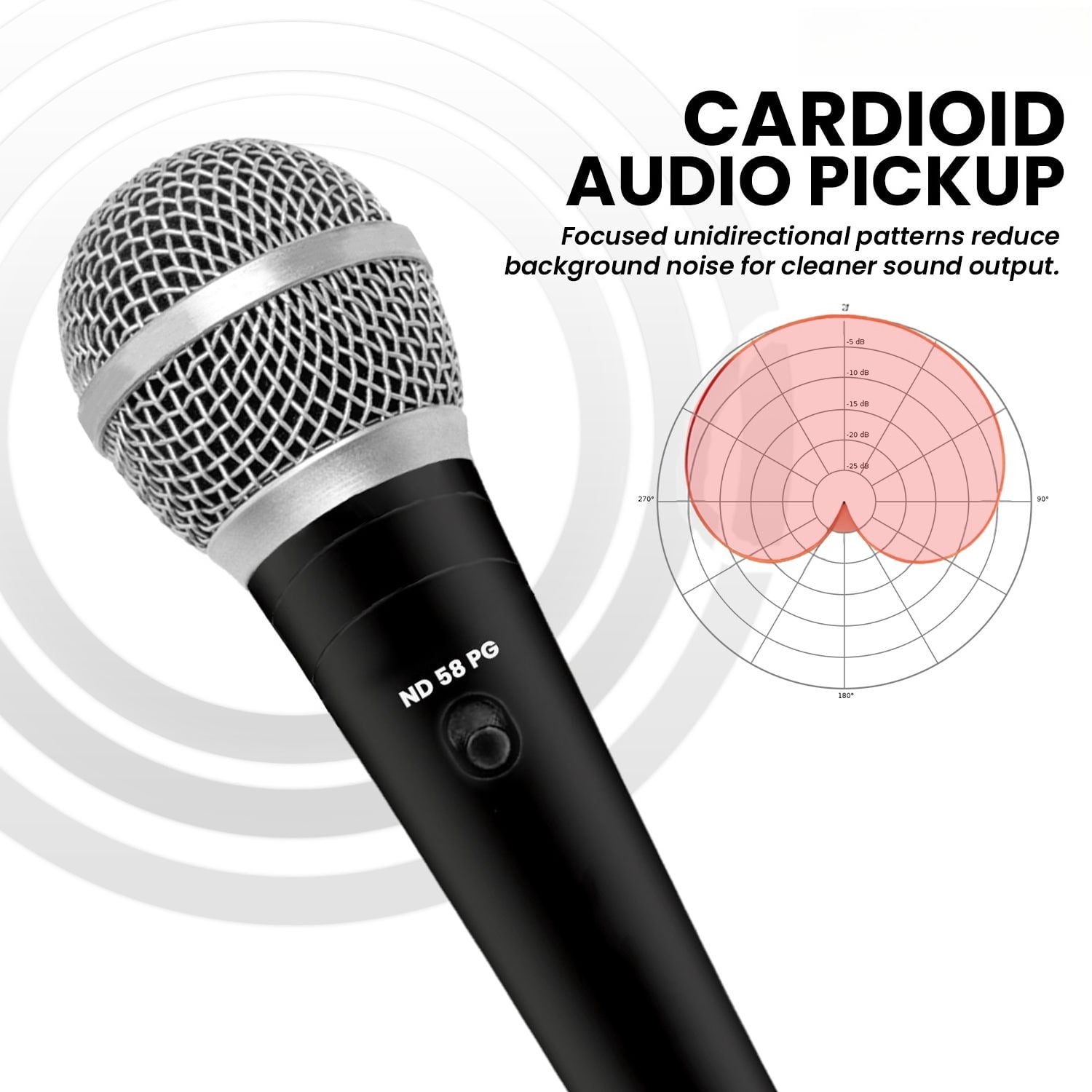 Black Dynamic Microphone, XLR Wired Microphone, Suitable for Stage Performances, KTV and Recording Studios