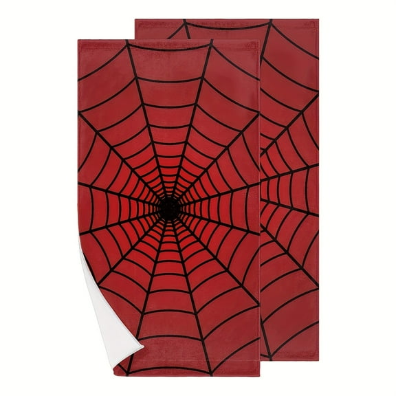 Two - Piece Spider Web - Patterned Towels
