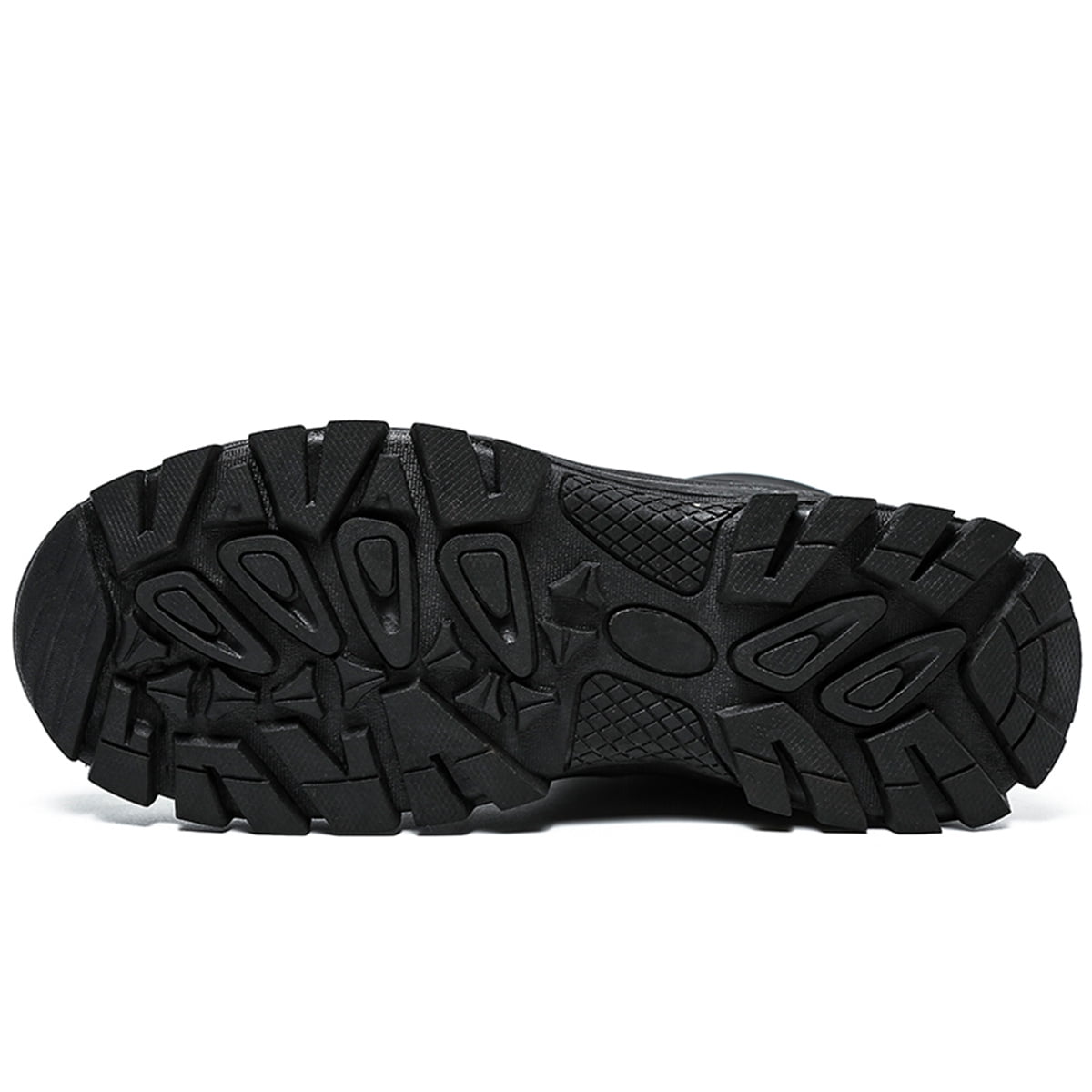 Outdoor Men's Hiking Boots Lightweight PU Leather Male Mid-leg Boots Women Trekking Trails Shoes, Black Color Gig Size US 13