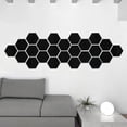 thumbnail image 3 of Vaidha 12Pcs Mirror Hexagon Vinyl Removable Wall Sticker Decal Home Decor Art Black, 3 of 3