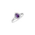 thumbnail image 4 of RYLOS Rings for Women 14K White Gold Halo of Diamonds Birthstone Ring 6X4MM Pear Tear Drop Gemstone February Amethyst Jewelry for Women  Size 8, 4 of 8