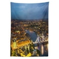thumbnail image 3 of Ambesonne Modern Tablecloth Rectangular Table Cover, Sunset at London City, 60"x84", Yellow Bluegrey, 3 of 4