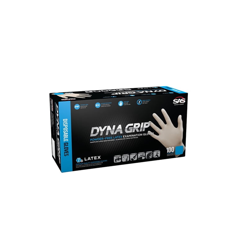 Dyna Grip 650-1002 Powder-Free Exam Grade Latex Disposable Gloves