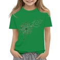 thumbnail image 1 of Hauts à Manches Courtes St. Patrick's Day T-shirt Imprimé Trèfle T-shirt Décontracté Cadeaux Saint Patrick's Day Chemise Tenues de Printemps T-shirt Col Rond Tendance - Vert, 110, 1 of 4