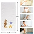thumbnail image 2 of Dreamtimes Seastar Seahorse Hand Towels, 2 PCS Bath Towels Absorbent Soft 100% Combed Ring Spun Cotton Bathroom Towels Kitchen Dishwashing Towels Hotel Spa Towels 16 x 30 in, 2 of 7